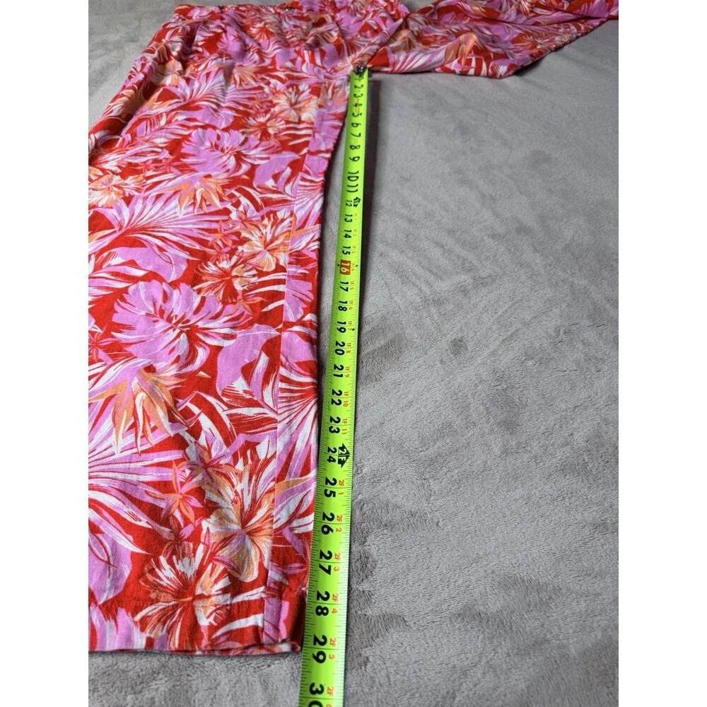 Marc New York Andrew Marc Tropical Floral Pull On Wide Leg Pants M - Picture 11 of 15